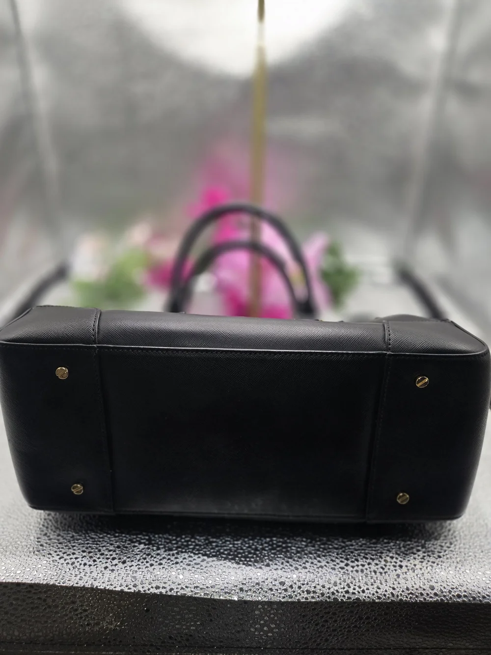 Authentic Tory Burch Robinson Black Saffiano Leather Dbl Zip Satchel Crossbody